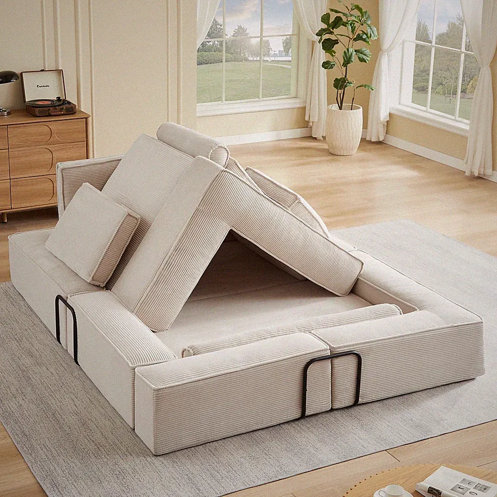 Large modern corduroy sofa can be freely combined,suitable for living room,paren