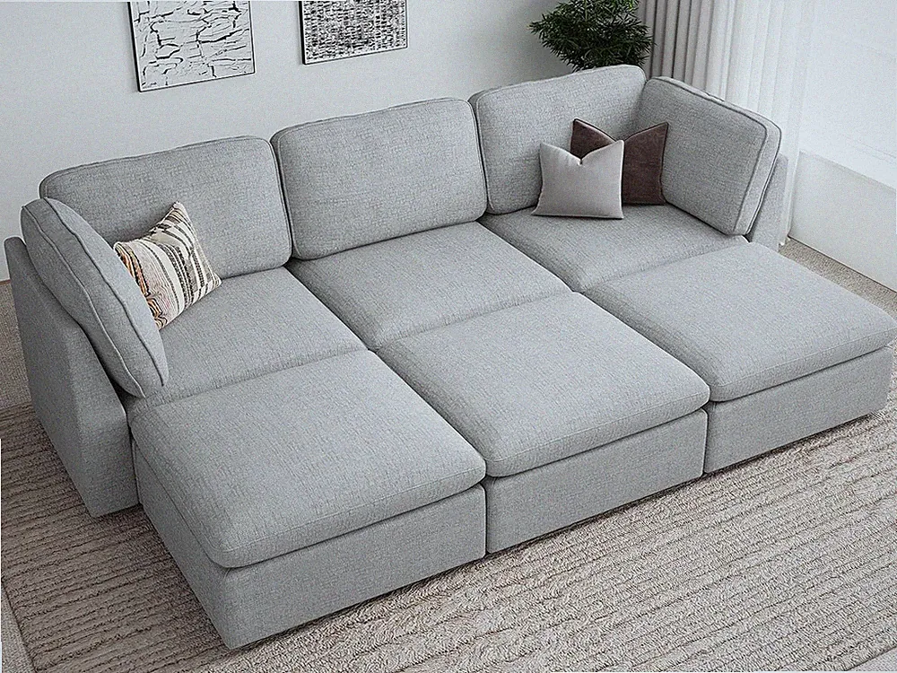 Large Modular Sectional Sleeper Sofa with Storage 6 Seats Sectional Sofa Bed Cou