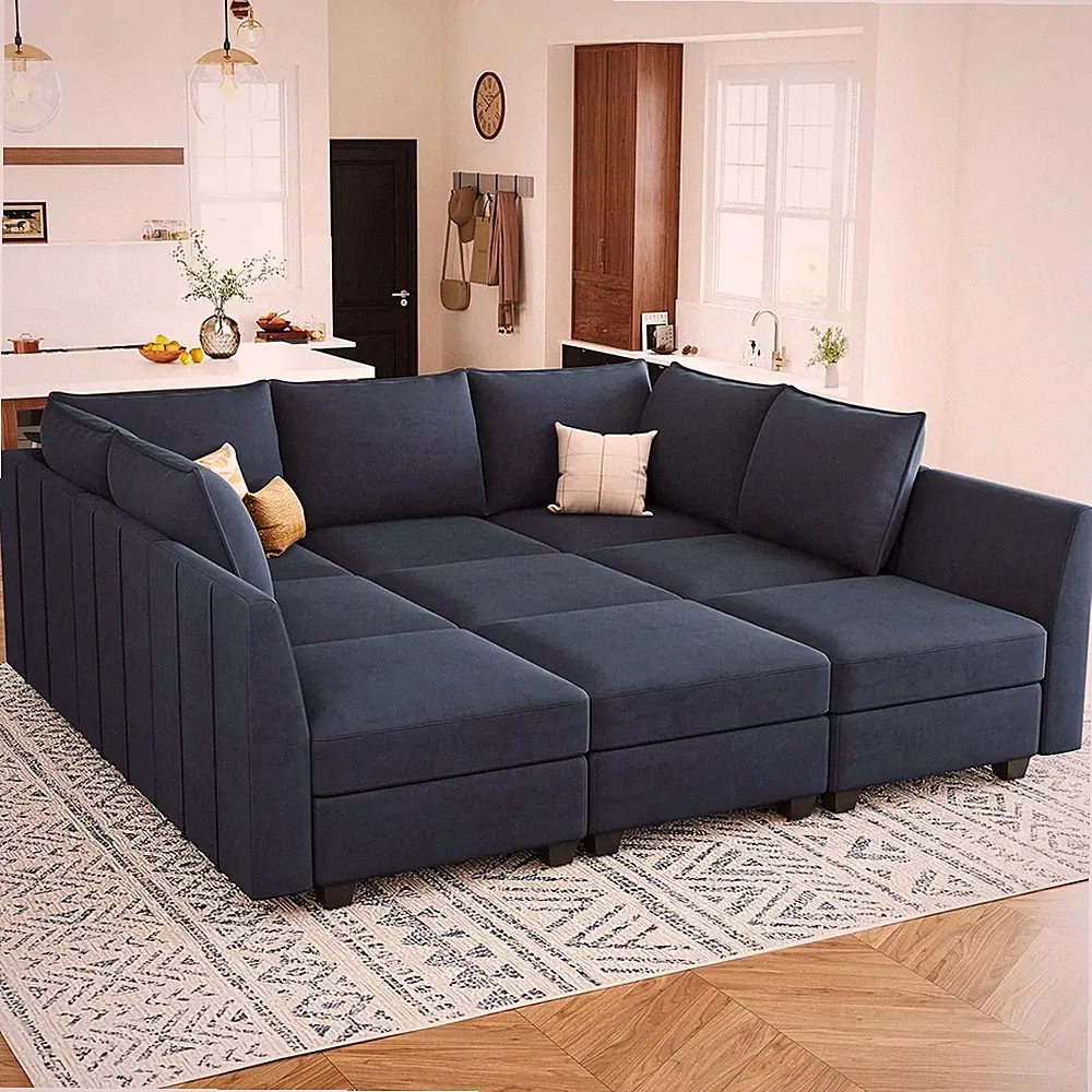 Large Modular Sectional Sofa Sleeper Couch with Storage Velvet Sectional Sofa Be