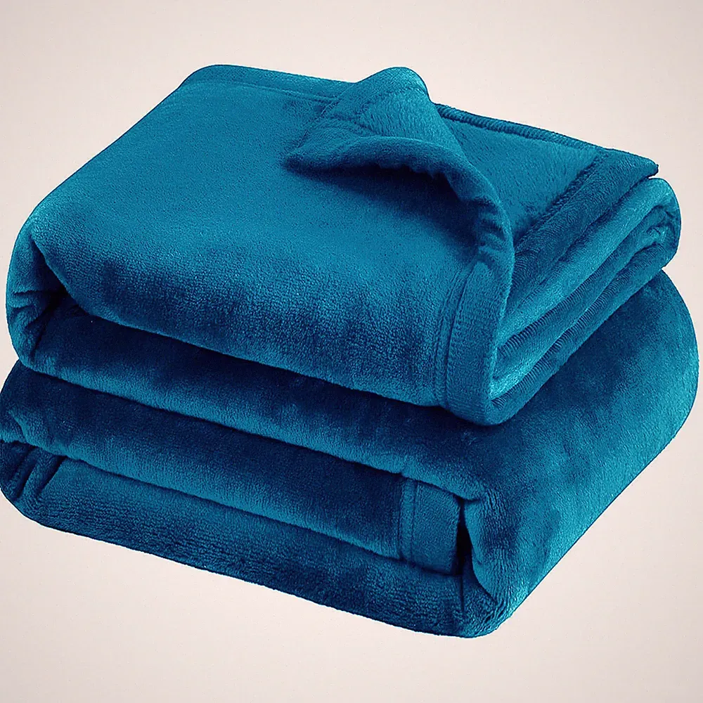 Large Plush Fleece Throw Super Soft Reversible Twin Queen Size Sofa Bed Blankets