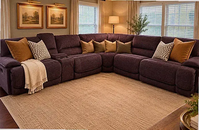 Large Power Reclining Sectional Sofa w/ Console, Cup Holders & USB, Can be rearr