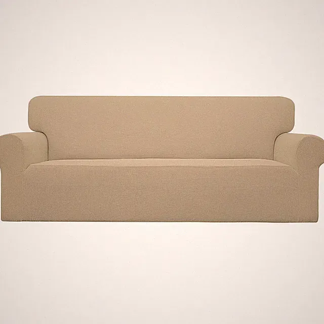 Large Sand Stretch Couch Cover | Soft Sofa Slipcover