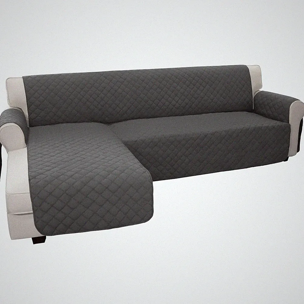 Large Sectional Couch Cover, Water Resistant, Dark Gray