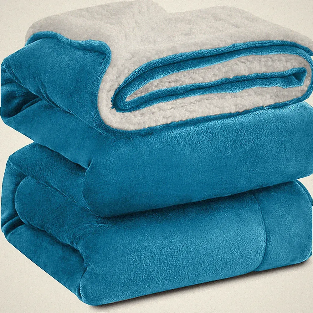 Large Sherpa Fleece Blanket 400 Gsm Super Soft Reversible Warm Sofa Bed Throws