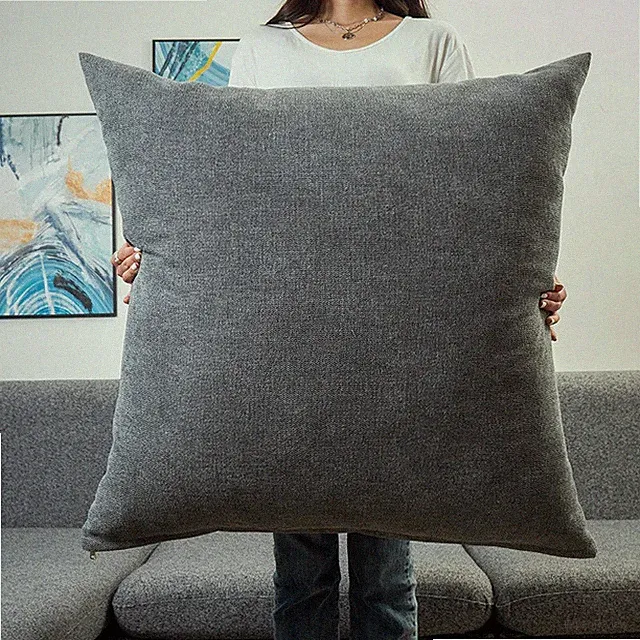Large Sofa Pillow Case Solid Color Cushion Cover Headboard Backrest Pillowcase