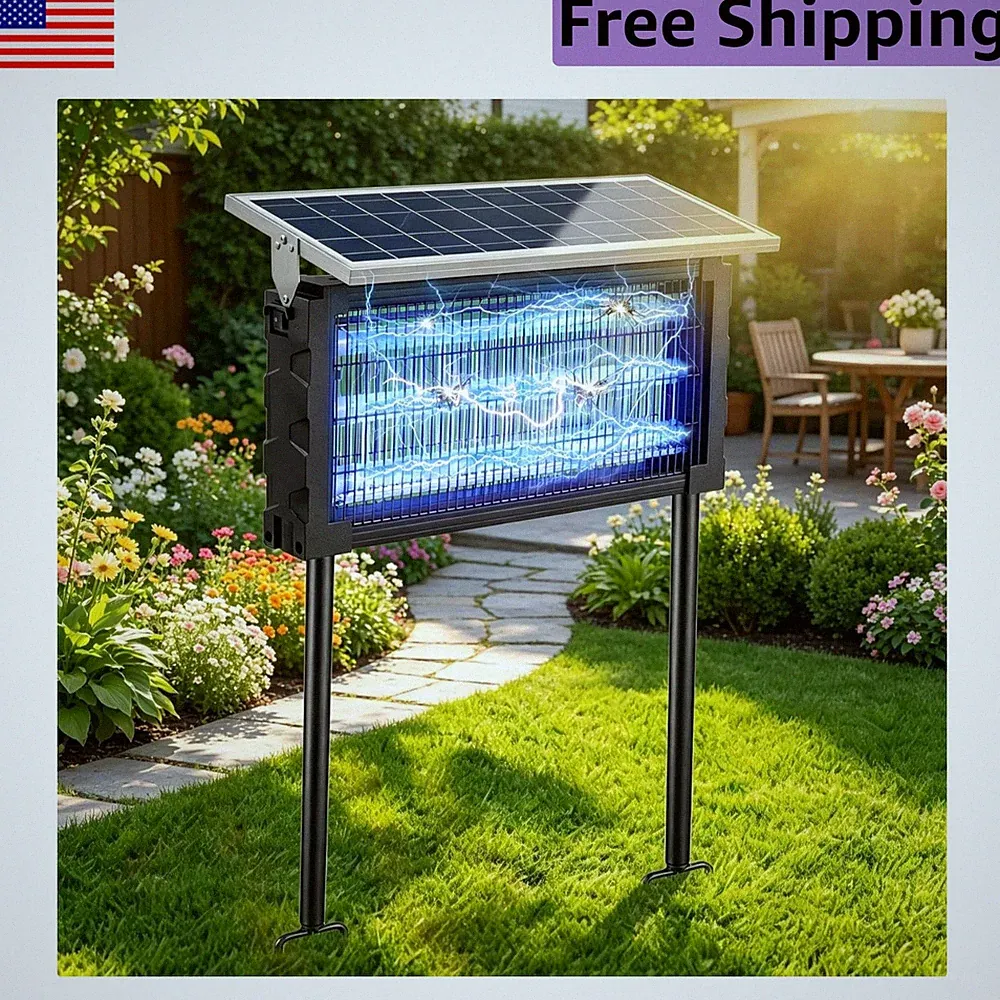 Large Solar-Powered Bug Zapper with 6000mAh Battery - Ideal for Patios & Camping