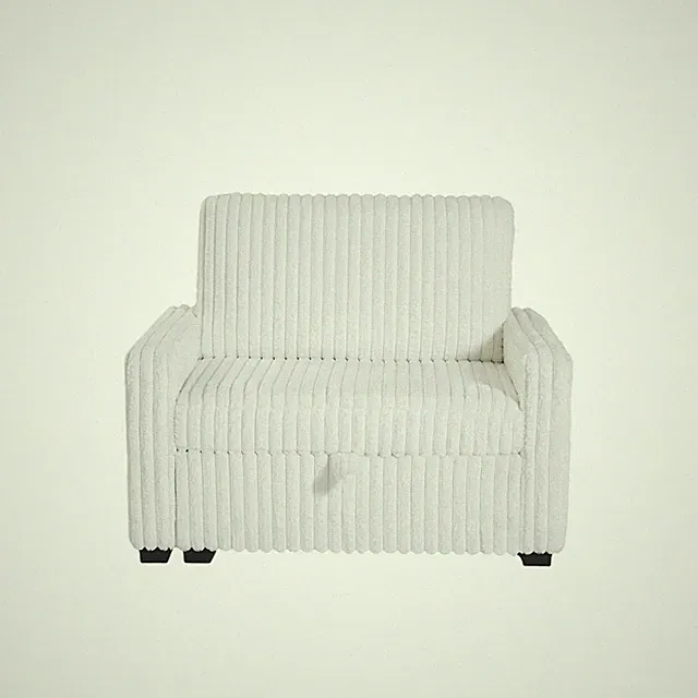 Large White Chesterfield Tufted Fabric Sofa Couch 47" Deep Seat