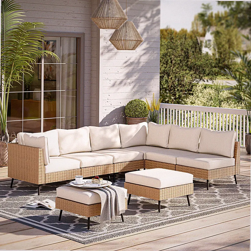 LAUSAINT HOME 8-Piece Patio Furniture Set, Outdoor Sectional Set
