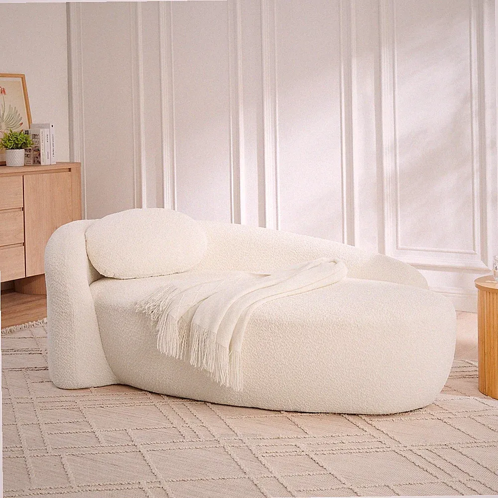 Lazy Lounge Chair Modern No Assembly Needed Oval Upholstered Sofa Space Saver