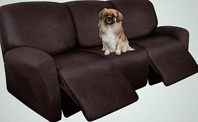 Leather Look Recliner Couch Cover for 3-Seater Sofa, Washable Protector