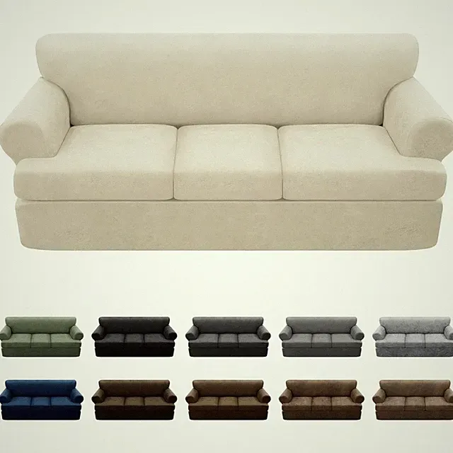 Leather Look T Cushion Sofa Slipcovers - Beige%