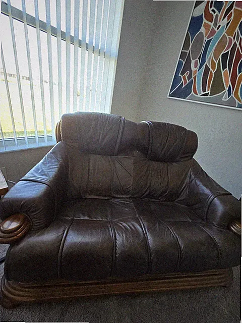 leather loveseat used