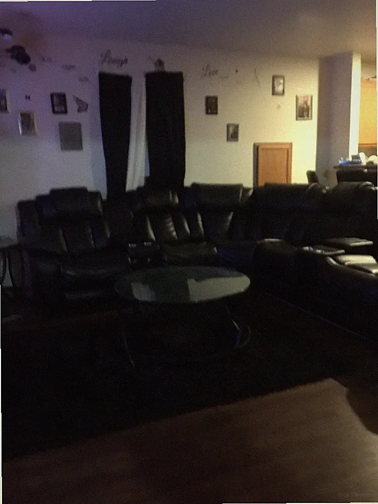 Leather Sectional Couch Come With Led Lights & Built In Speaker