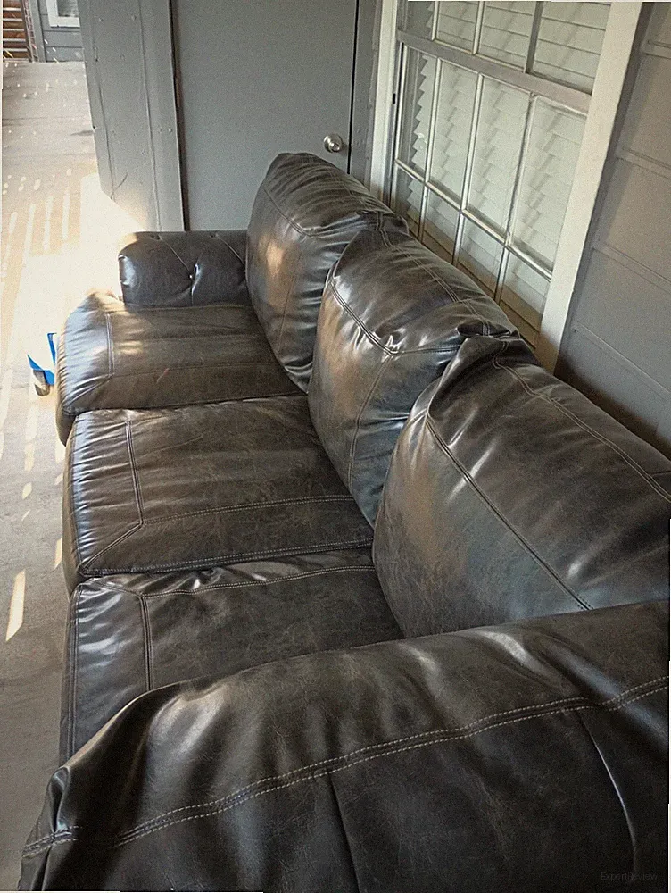 Leather sectional sofa used, rich dark brown/green mix. Great condition. Huge