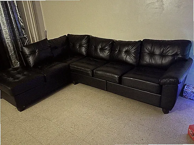 Leather Sectional Two-Piece Sofa Modern Living Room L-Shaped Couch