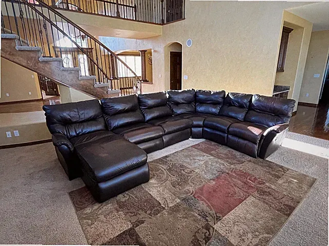 Leather sectional with lazy boy