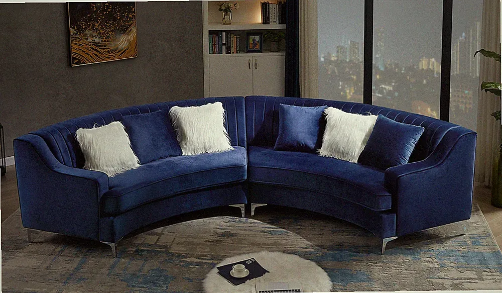 Legend Vansen Curved Sofas for Living Room Velvet Symmetrical Modular Sectional