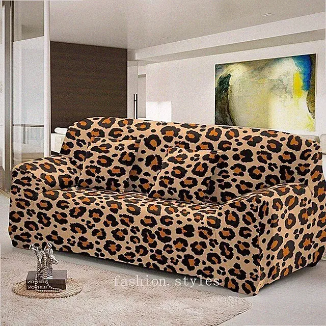 Leopard Print Sofa Cover Stretch Elastic Sectional Couch Cover for Living Room