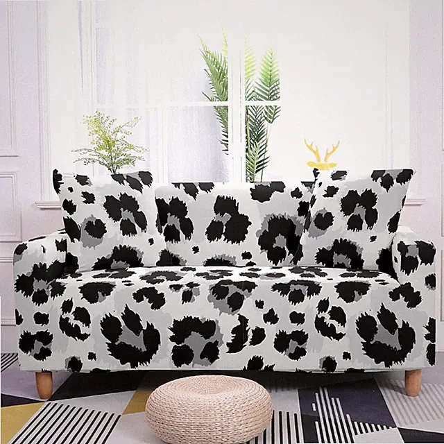 Leopard Print Sofa Cover Stretch Elastic Sectional Couch Cover for Living Room
