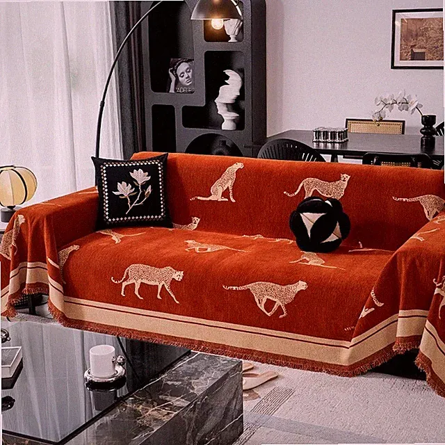 Leopard Sofa Slipcover Cover Blanket Soft Sofa Couch Furniture Protector Decor