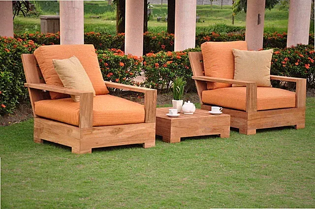 Leveb A-Grade Teak Wood 3 pc Outdoor Garden Patio Sofa Lounge Chair Set New