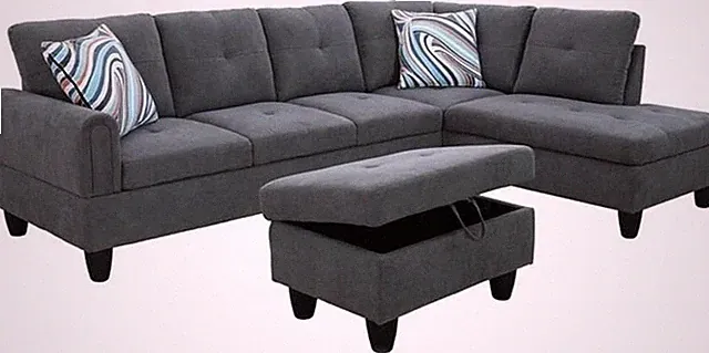 Leviticus Sectional Sofa with Ottoman 9705B-3PC