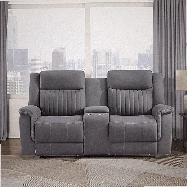 Lexicon 75" W Manual Double Reclining Loveseat with Loveseat, Grey