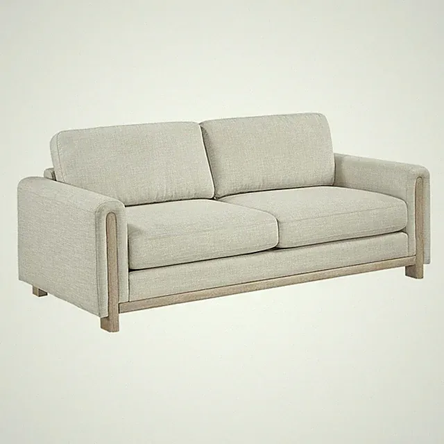 Lexicon Echo Textured Sofa with Natural Finish Solid Wood Legs in Beige