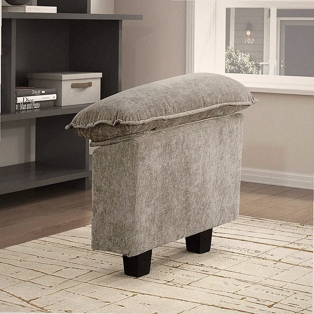 Lexicon Modular Sectional Sofa Two Arms Chenille Adjustable Pillow DARK PEWTER