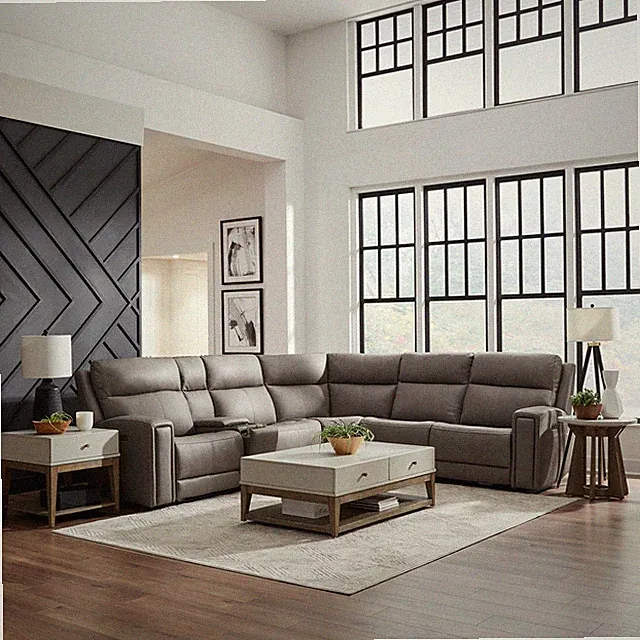 Liberty Furniture Camden Power Recline 6 Piece Sectional Sofa - Gray