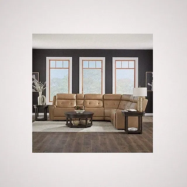 Liberty Furniture Carrington 6 Piece Reclining Sectional Sofa York Sand Leather