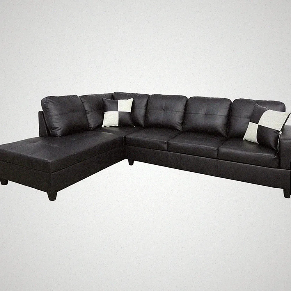 Lifestyle Furniture Left-Facing Sectional Sofa Set in Ultimate Black