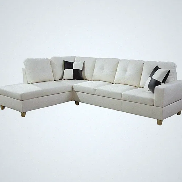 Lifestyle Furniture Smith Left-Facing Sectional Sofa Set in Off White