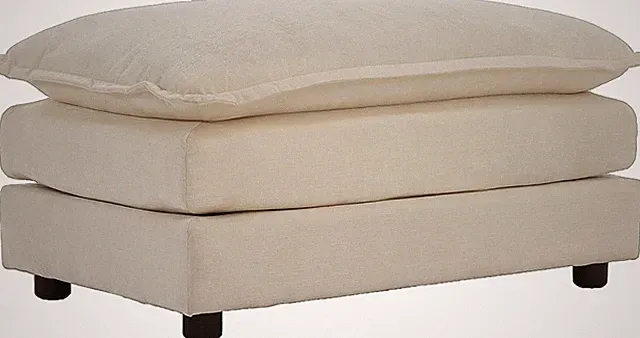 Light Coffee Chenille Ottoman for Modular Sectional - Chic & Cozy Accent Piece