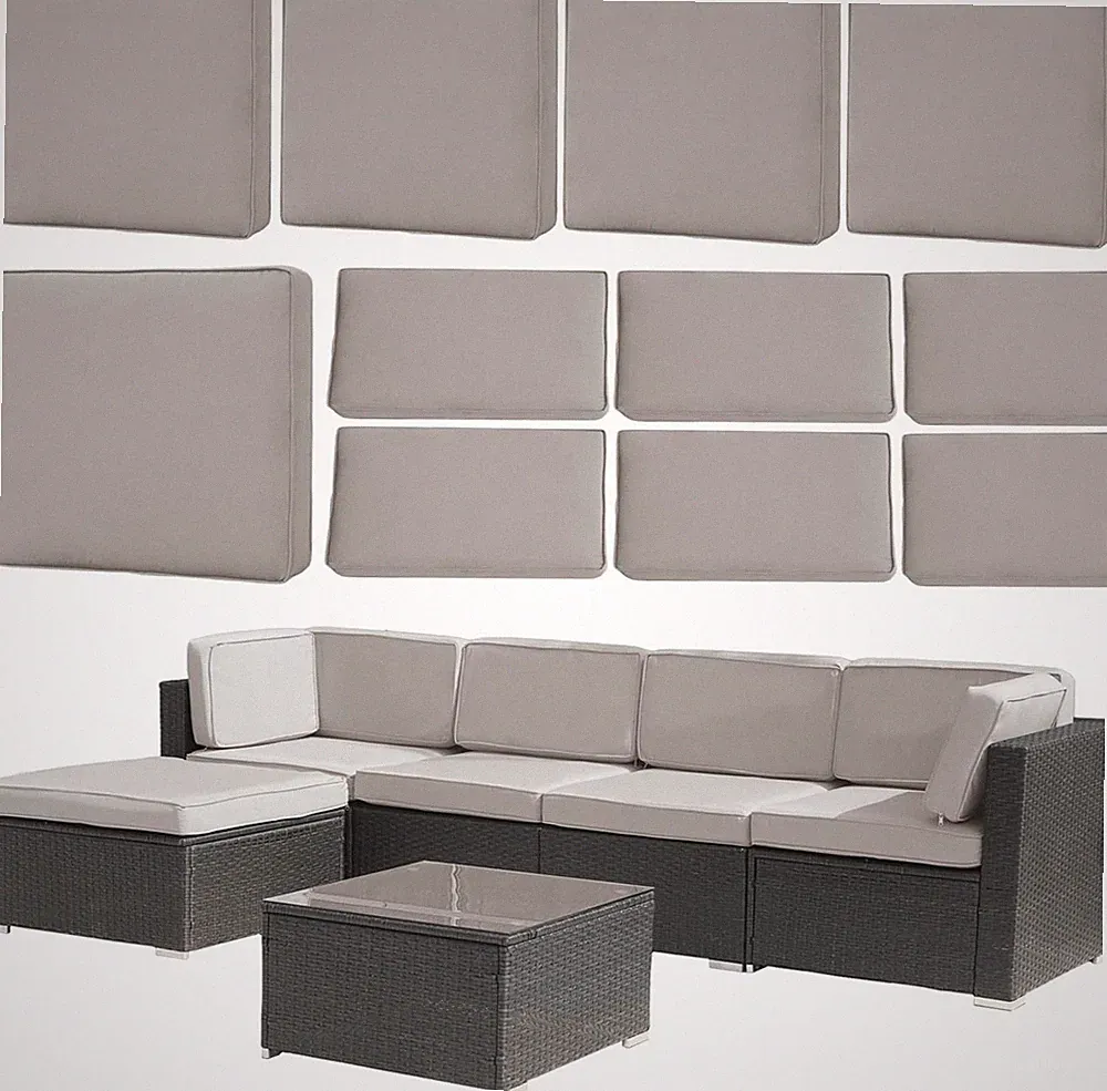 Light Gray 11-Piece Patio Cushion Covers, Water & Fade Resistant, 25.6"x25.6