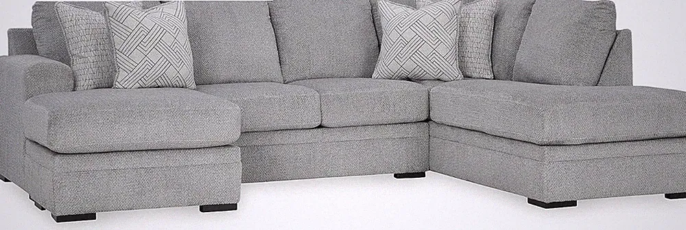Light Gray 2-Piece Sectional with Chaise & 4 Pillows by Ashley