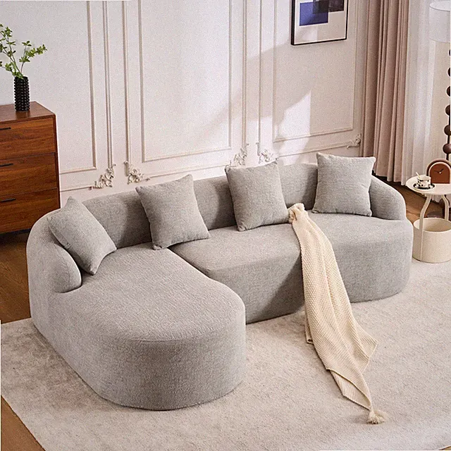 Light Gray Foam+Spring Sectional Sofa with wider armrests Indoor Outdoor
