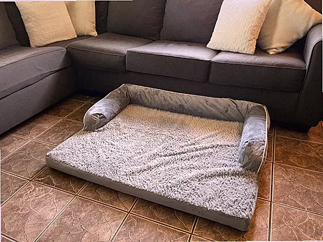 Light Gray Microplush Orthopedic Bolstered Sofa Pet Beds || Multiple Designs