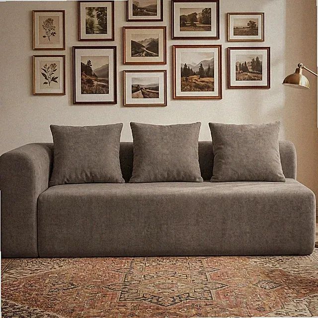 Light Grey 71" Pebble Loveseat Sofa, Deep Seat, No Assembly, Soft Fabric
