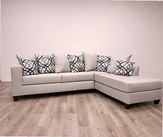 Light Grey Sectional includes throw pillows