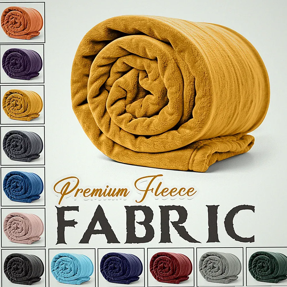 Lightweight Fleece Blanket Throw Soft Queen King Size for Sofa Bed Couch Blanket