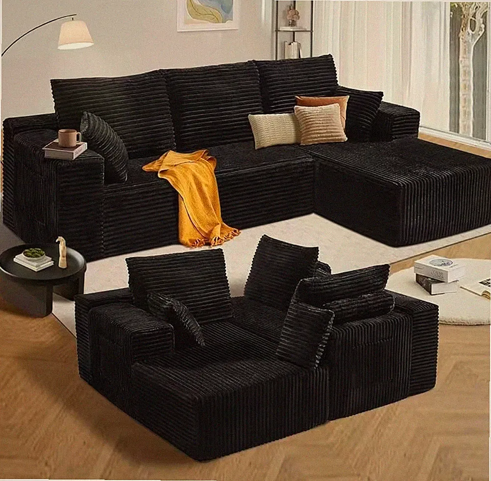 LIMITED STOCK! PICK YOUR COLOR! 106”Modular Sectional Boneless Sofa, FREE SHIP!