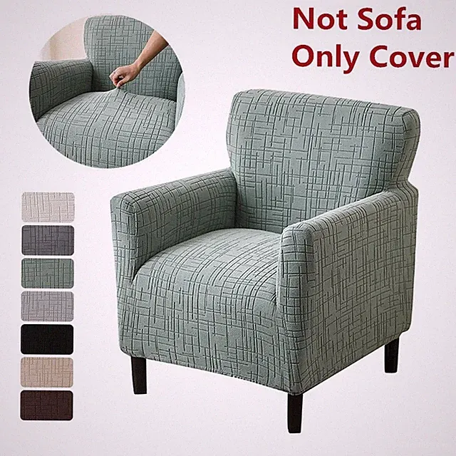 Line Jacquard Club Chair Cover Stretch New Tub Armchair Single Sofa Covers