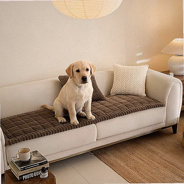 Linear Grid Couch Cover for Dogs Non Slip - Thick Wear-Resistant Pet Sofa Pro...