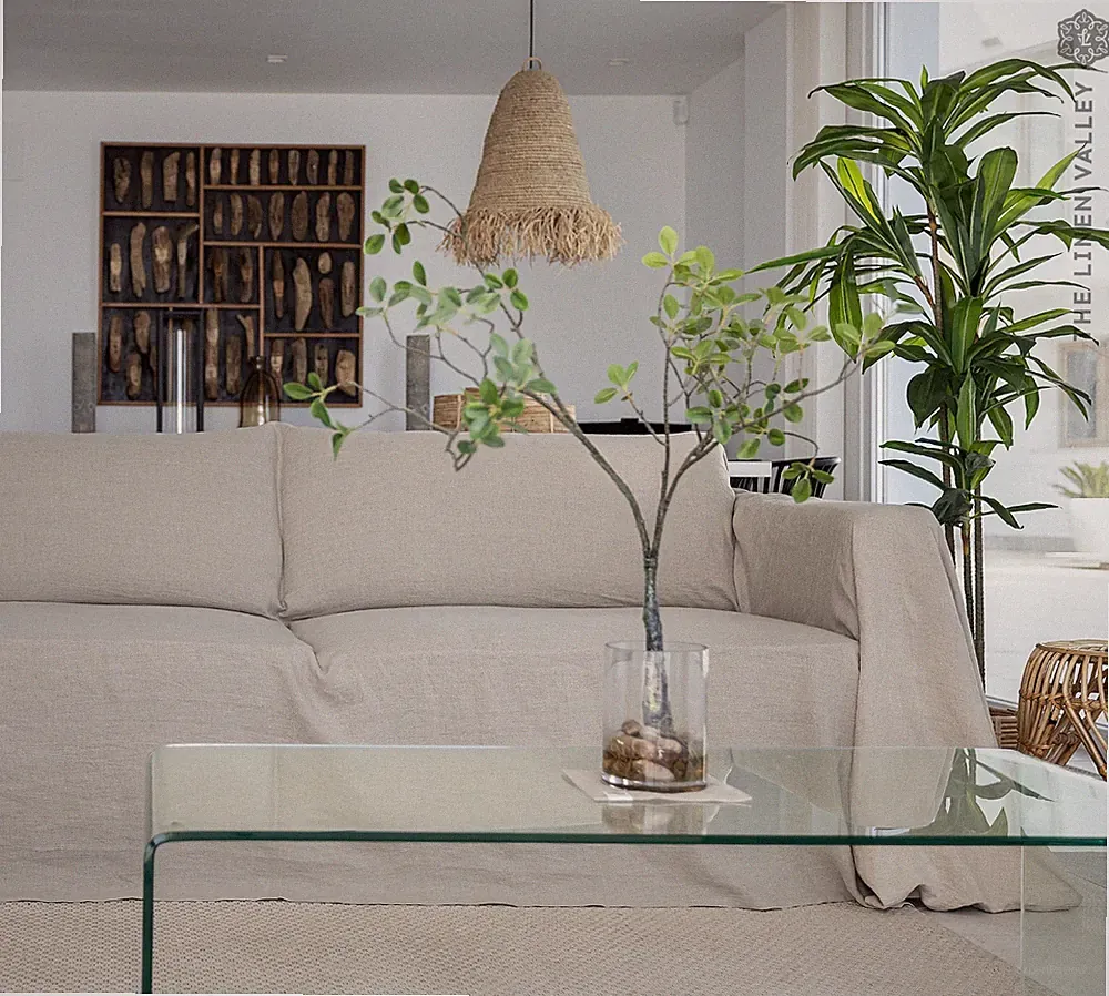 linen sectional couch cover
