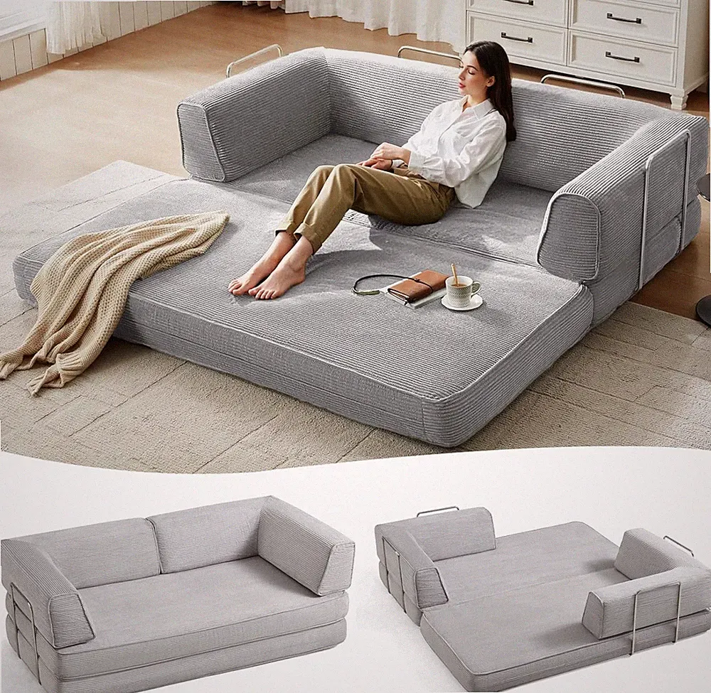 LINSY HOME 79'' Convertible Sofa Bed - Sleeper Sofa Compression Folding Loveseat