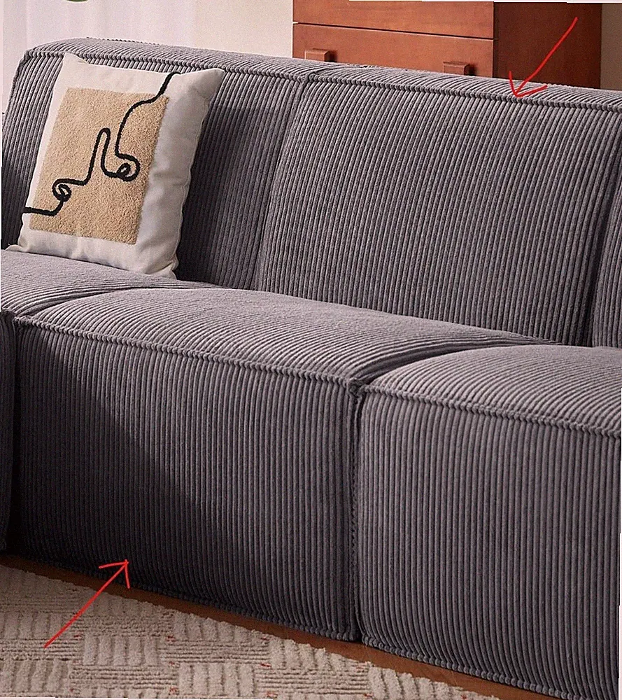 LINSY HOME Modular Sectional Couch Single Seat, Boneless Sofa Comfy Corduroy Sec