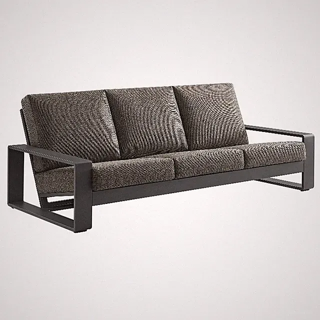 Lirienne Outdoor Patio Aluminum Sofa in Smoke Gray
