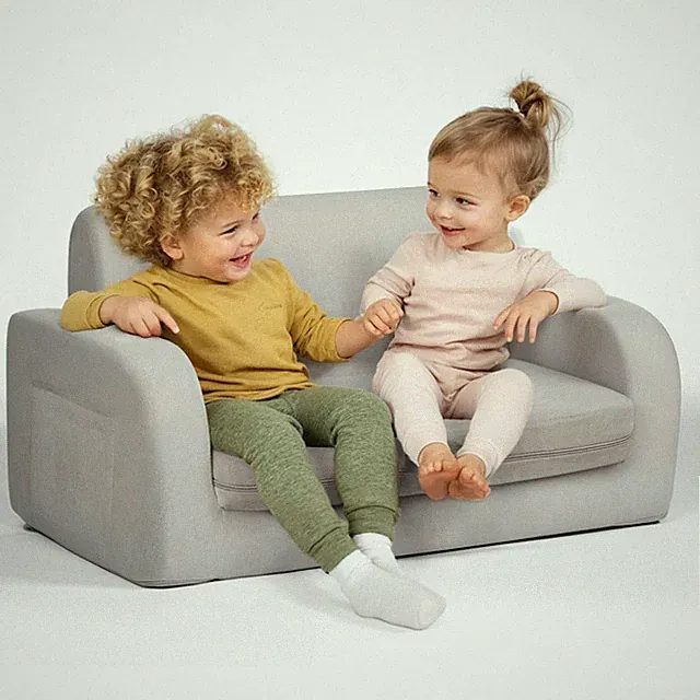 Little Dove 3-In-1 Extra Wide Convertible Kids Couch Flip Open Toddler Couch To