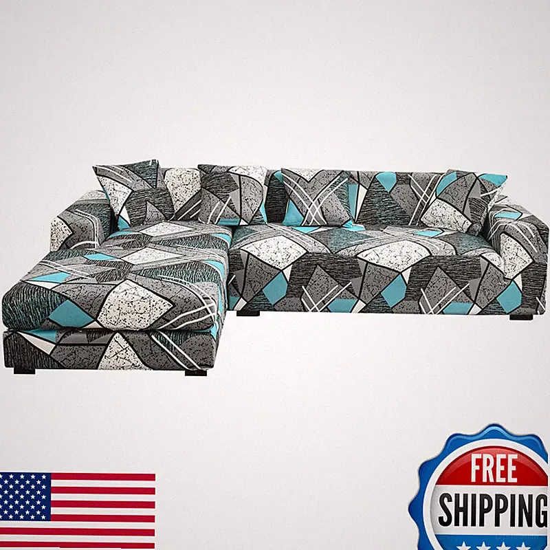 Livego L Shape Sofa Cover Sectional Couch Slipcover 2 Piece Stretchy Elastic 3